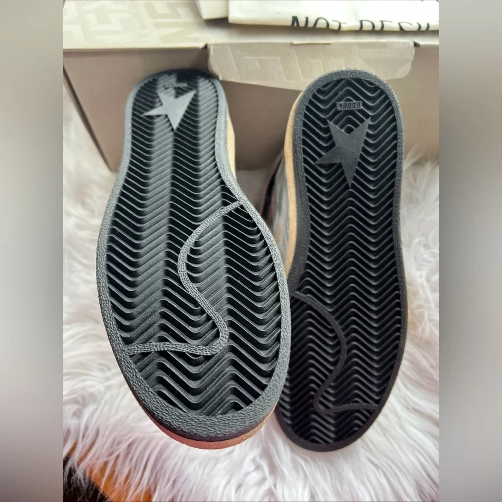 Golden Goose Sky-Star silver metallic leather + black Star High Top Sneakers 37 - Picture 9 of 10